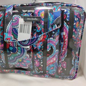 4 Pc. Vera Bradley Cosmetic Bag Travel Set Haymarket Paisley Clear PVC Zip NWT